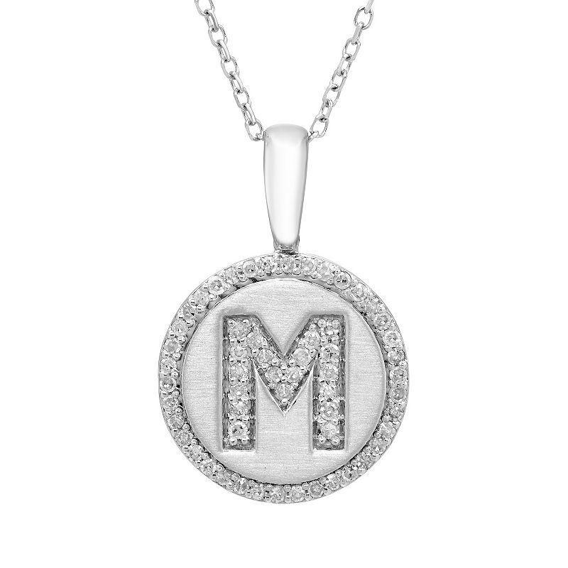 Its Personal Sterling Silver & Diamond Accent Initial Pendant Necklace, Womens Product Image