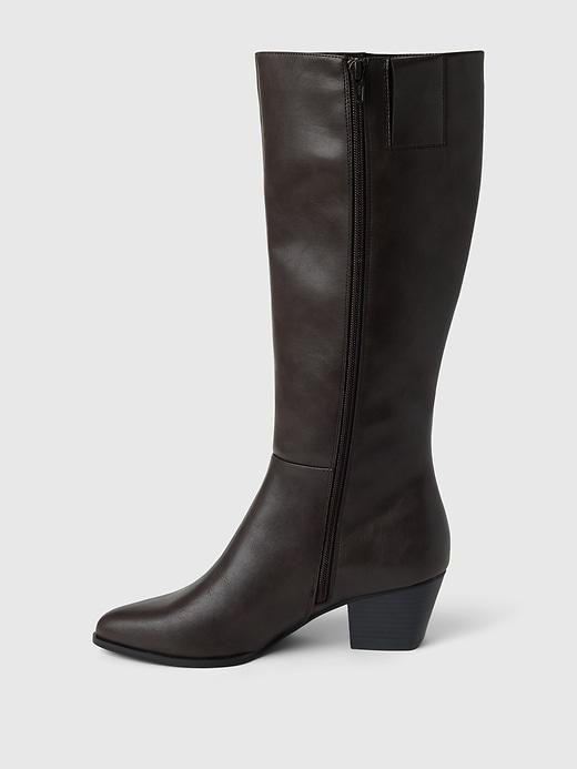 Vegan Leather Tall Heeled Boots Product Image