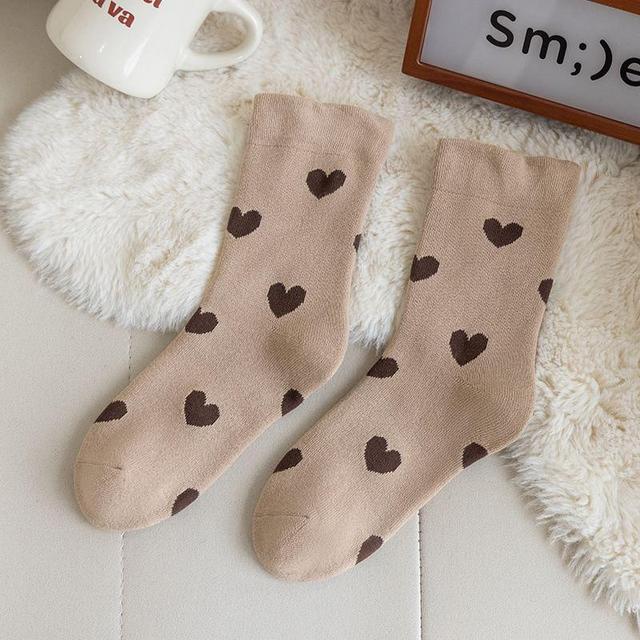 Heart Print Crew Socks Product Image