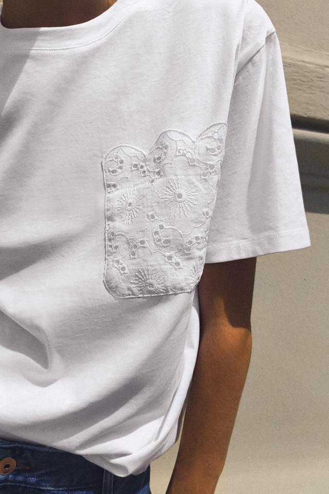 SWISS EMBROIDERY POCKET T-SHIRT Product Image