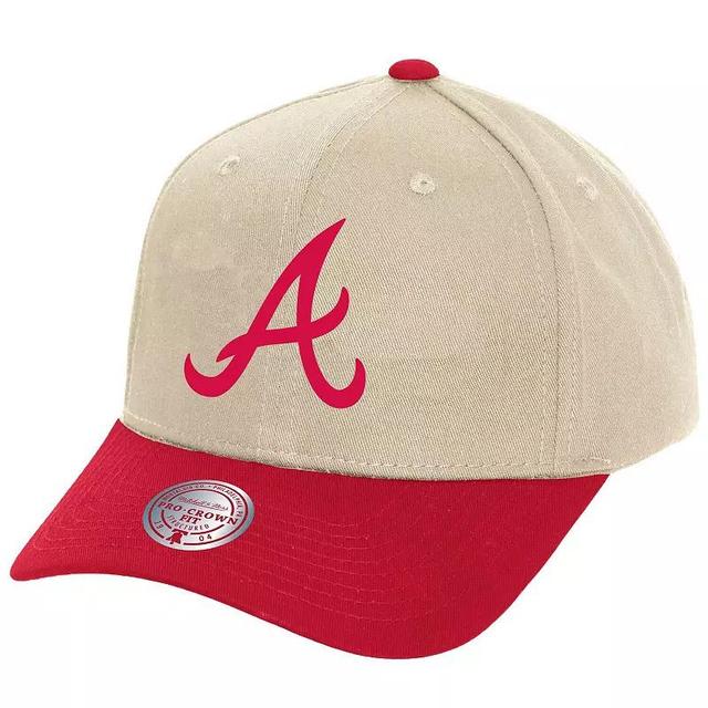 Mens Mitchell & Ness Cream Atlanta Braves Pro Crown Adjustable Hat Product Image