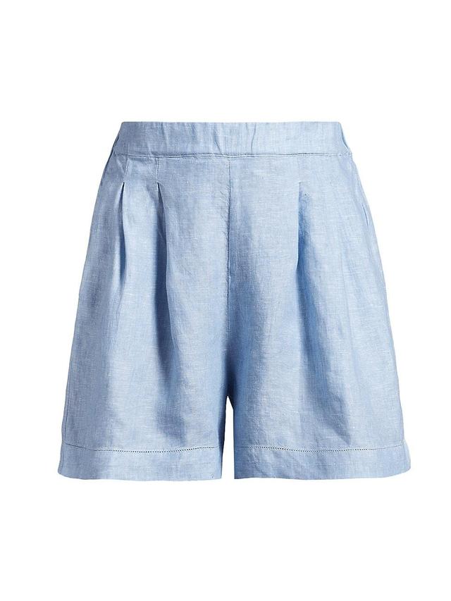 Womens Everett Pleated Linen Shorts Product Image