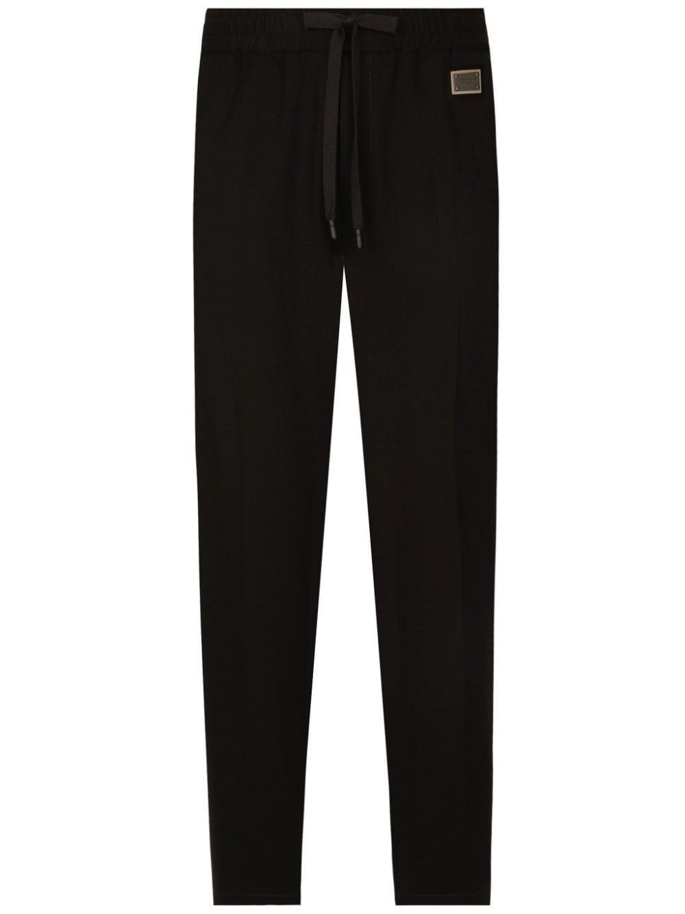 Logo-tag Drawstring-waist Trousers In Black Product Image