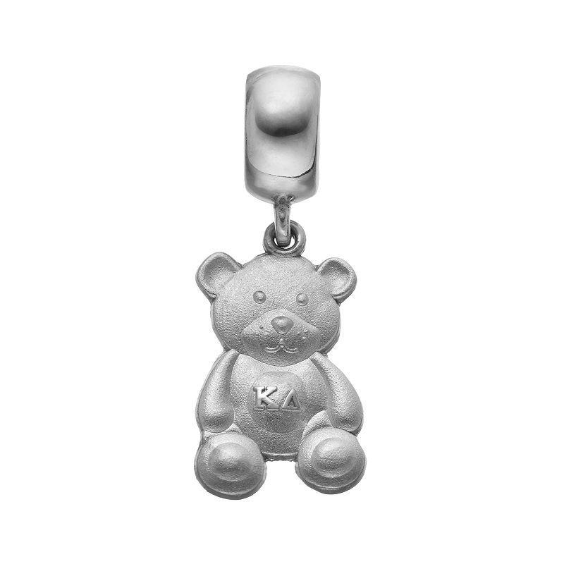 LogoArt Sterling Silver Kappa Delta Sorority Teddy Bear Charm, Womens, Grey Product Image