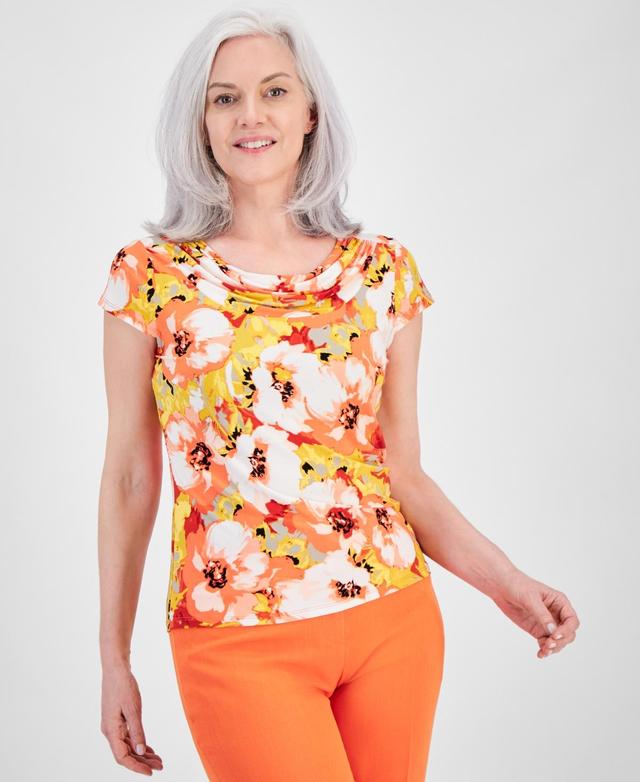 Women's Printed Cowlneck Blouse Product Image