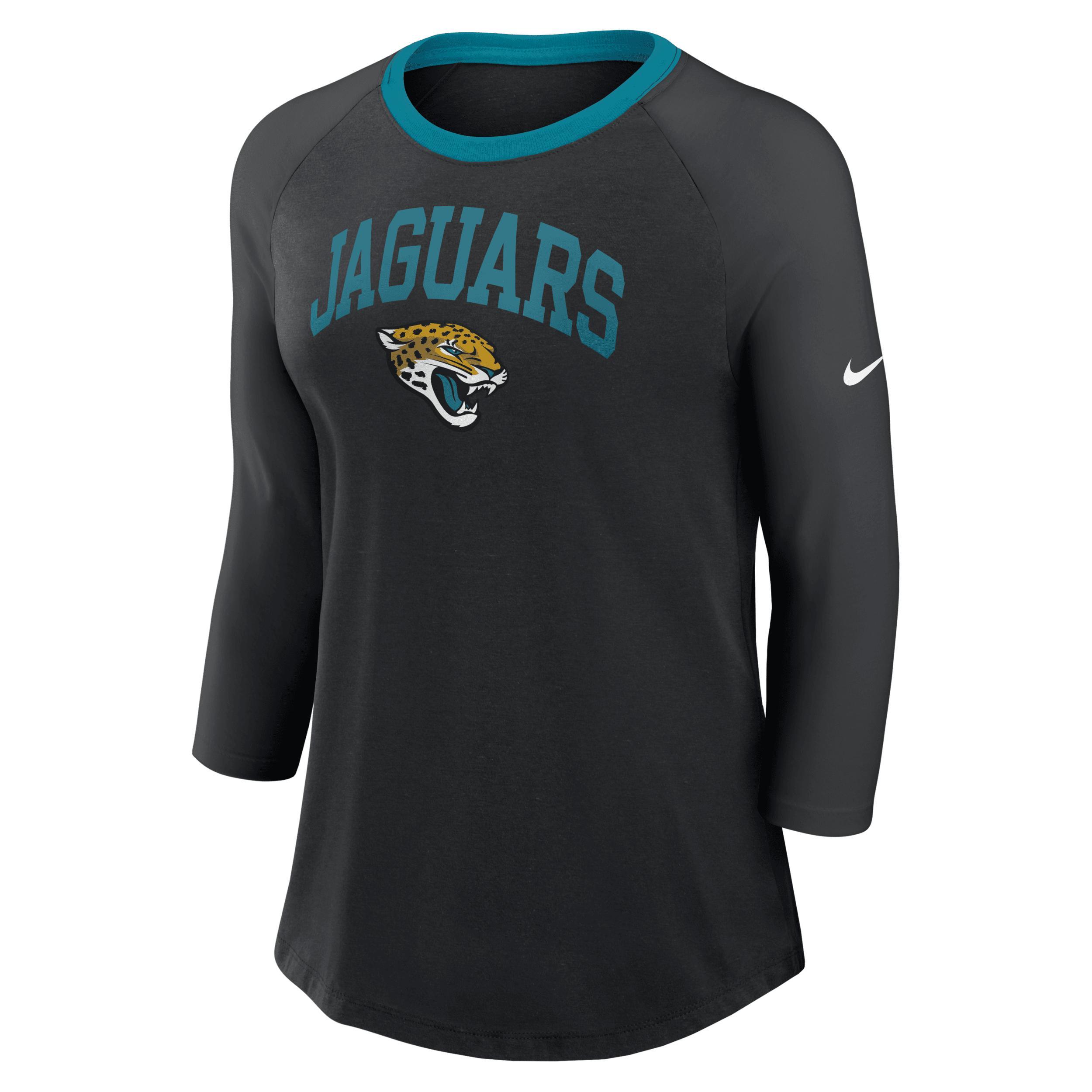 Nike Womens Black Pittsburgh Steelers Raglan 3/4 Sleeve T-Shirt Product Image