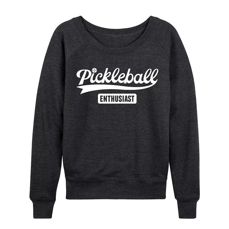 Womens Pickleball Enthusiast Slouchy Graphic Sweatshirt Med Red Product Image