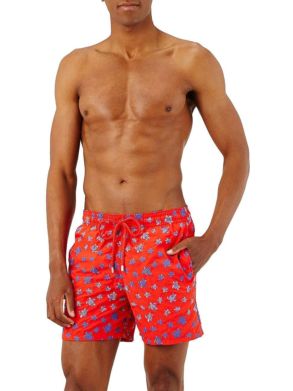 Mens Micro Ronde Des Tortues Embroidered Swim Trunks Product Image