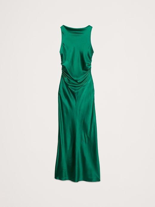 Silk Cowl-Neck Backless Maxi Dress Product Image