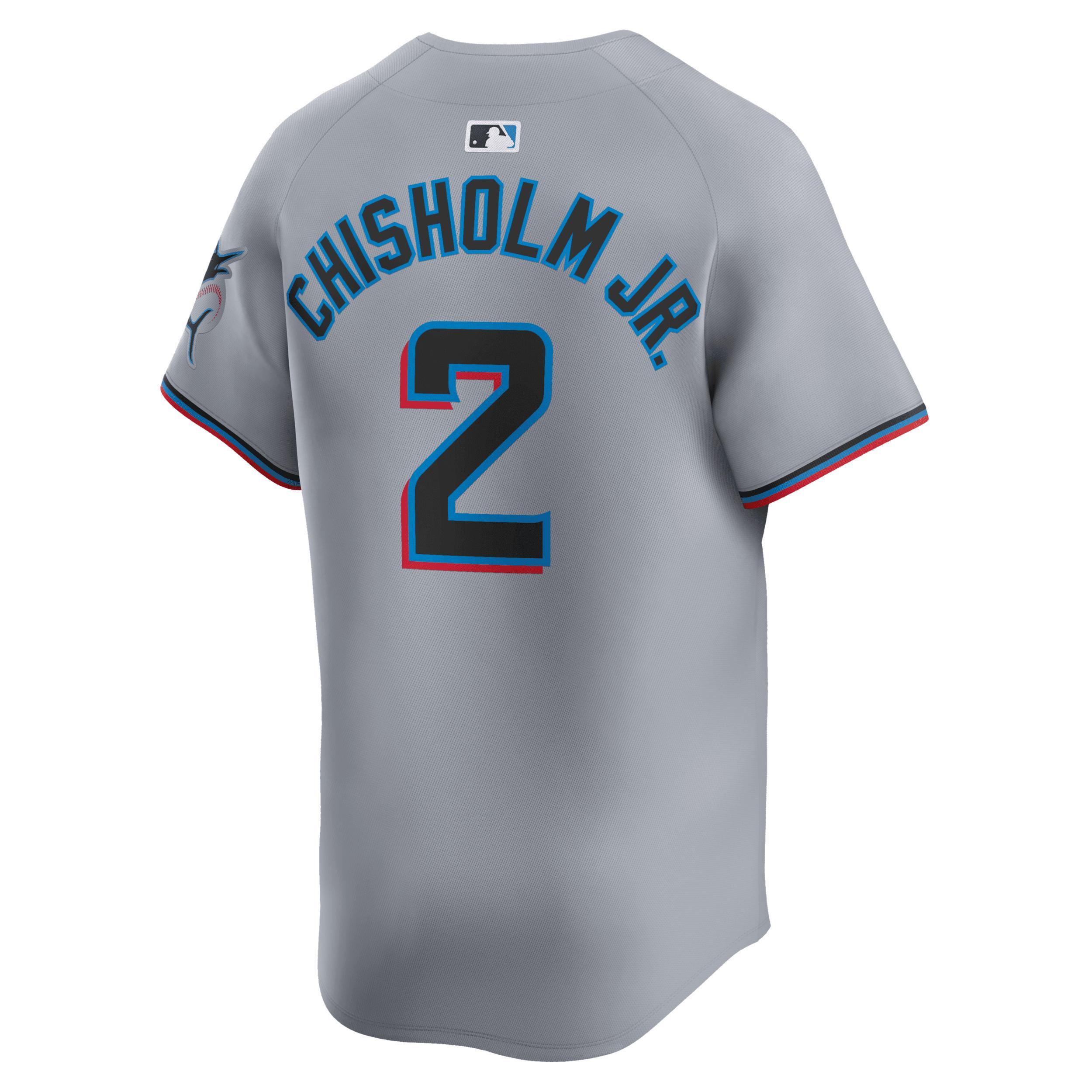 Nike Mens Gray Miami Marlins Road Limited Jersey - Gray Product Image