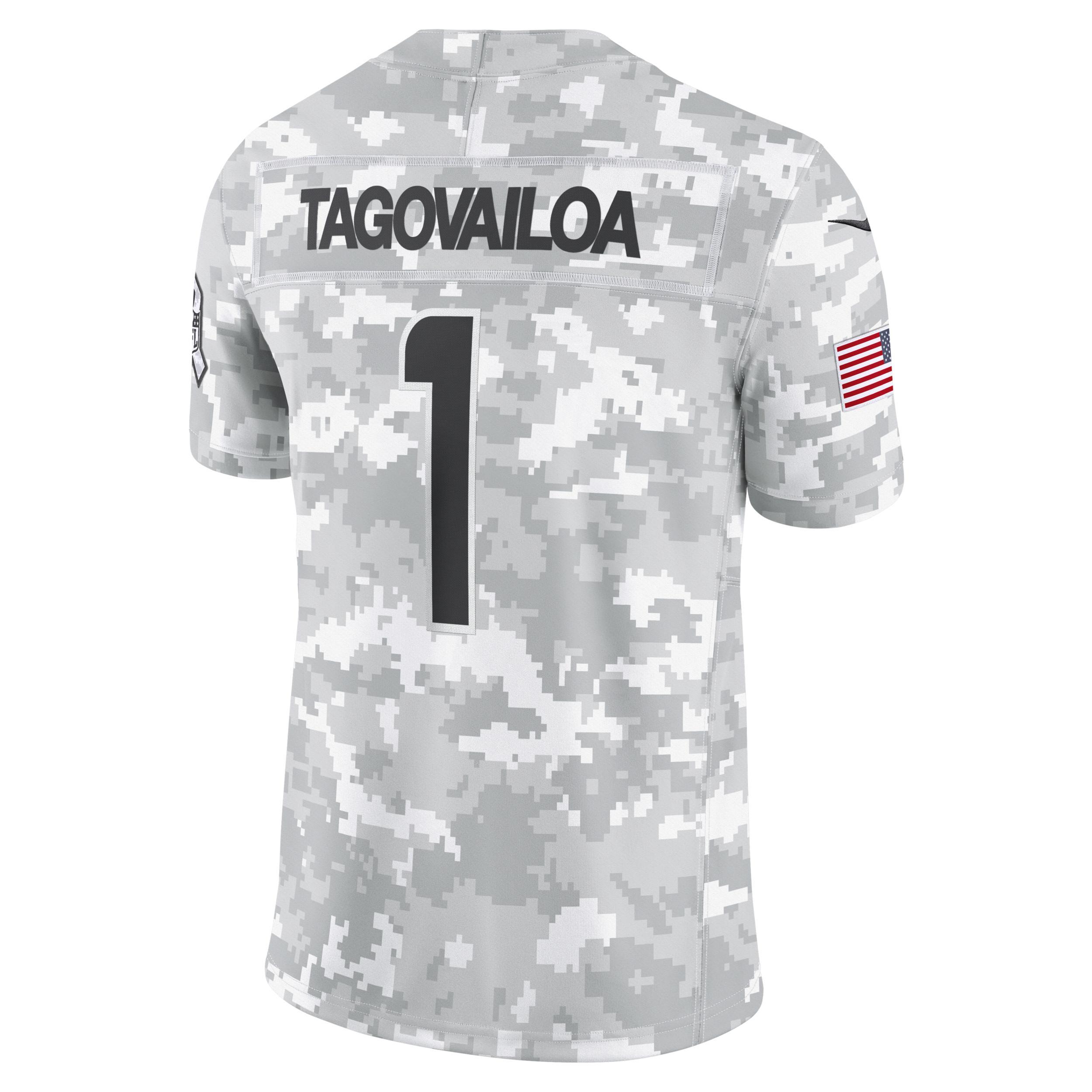 Mens Nike Tua Tagovailoa Arctic Camo Miami Dolphins 2024 Salute to Service Limited Jersey Product Image