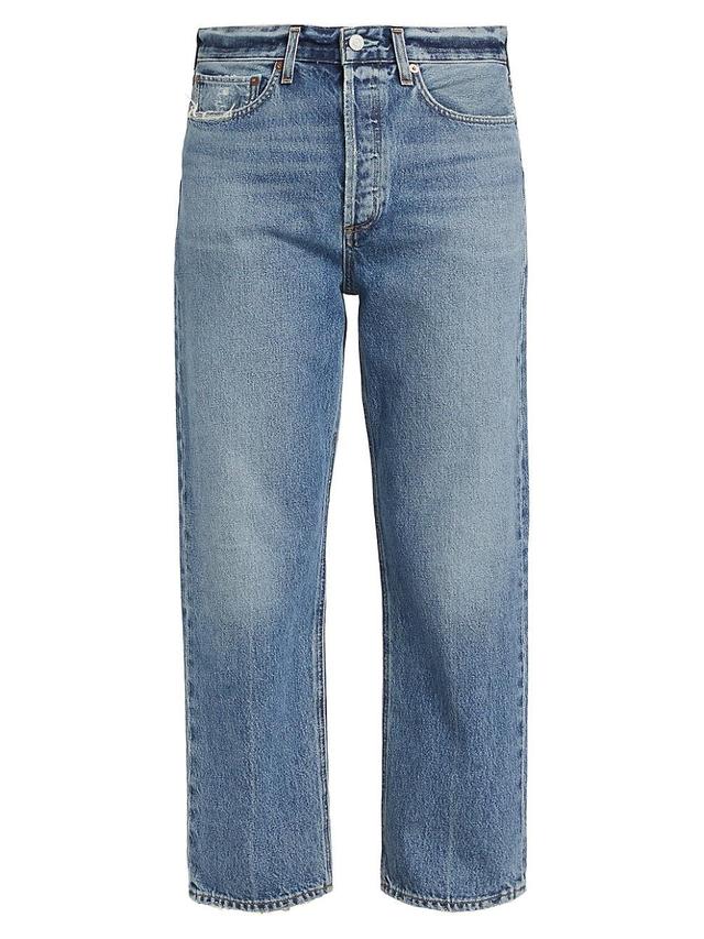 Womens 90s Mid-Rise Loose-Straight Crop Jeans Product Image