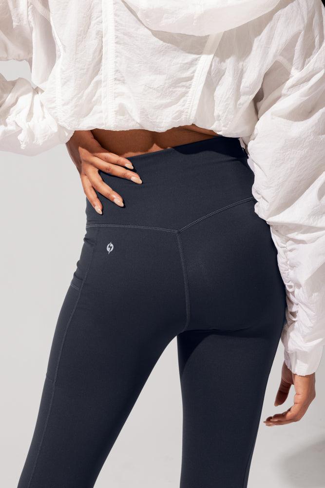 Crisscross Hourglass® Leggings with Pockets - Smoky Navy Product Image