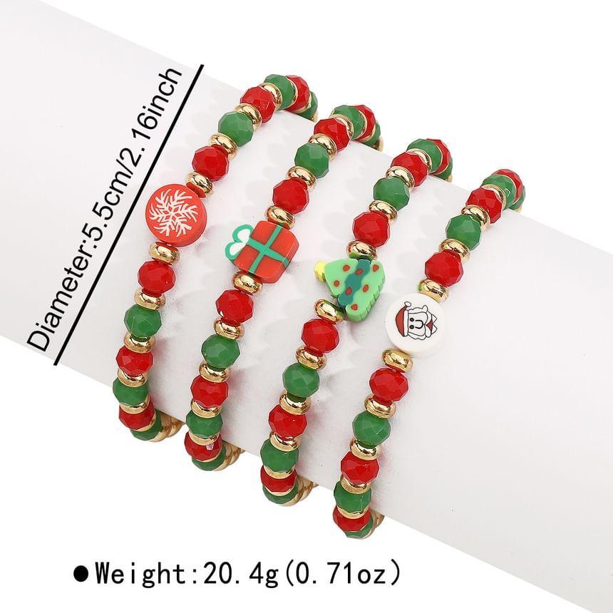 Set of 4: Christmas Beaded Bracelet Product Image