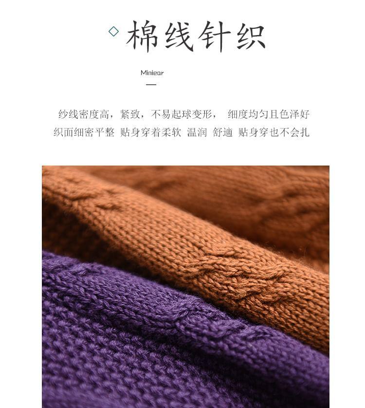 Long Sleeve  V-Neck Knitted Sweater Product Image