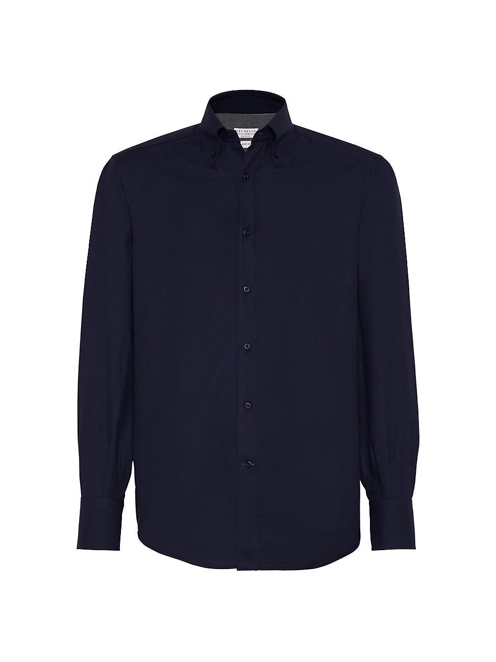 Mens Cotton and Cashmere Twill Basic Fit Shirt Product Image