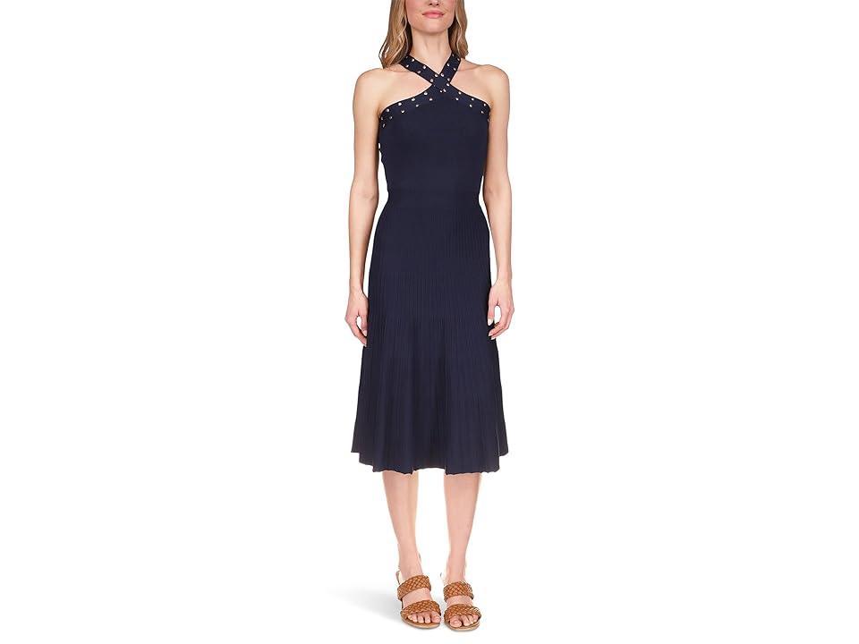 MICHAEL Michael Kors Halter Dress w/ Studs Trim (Midnight ) Women's Dress Product Image