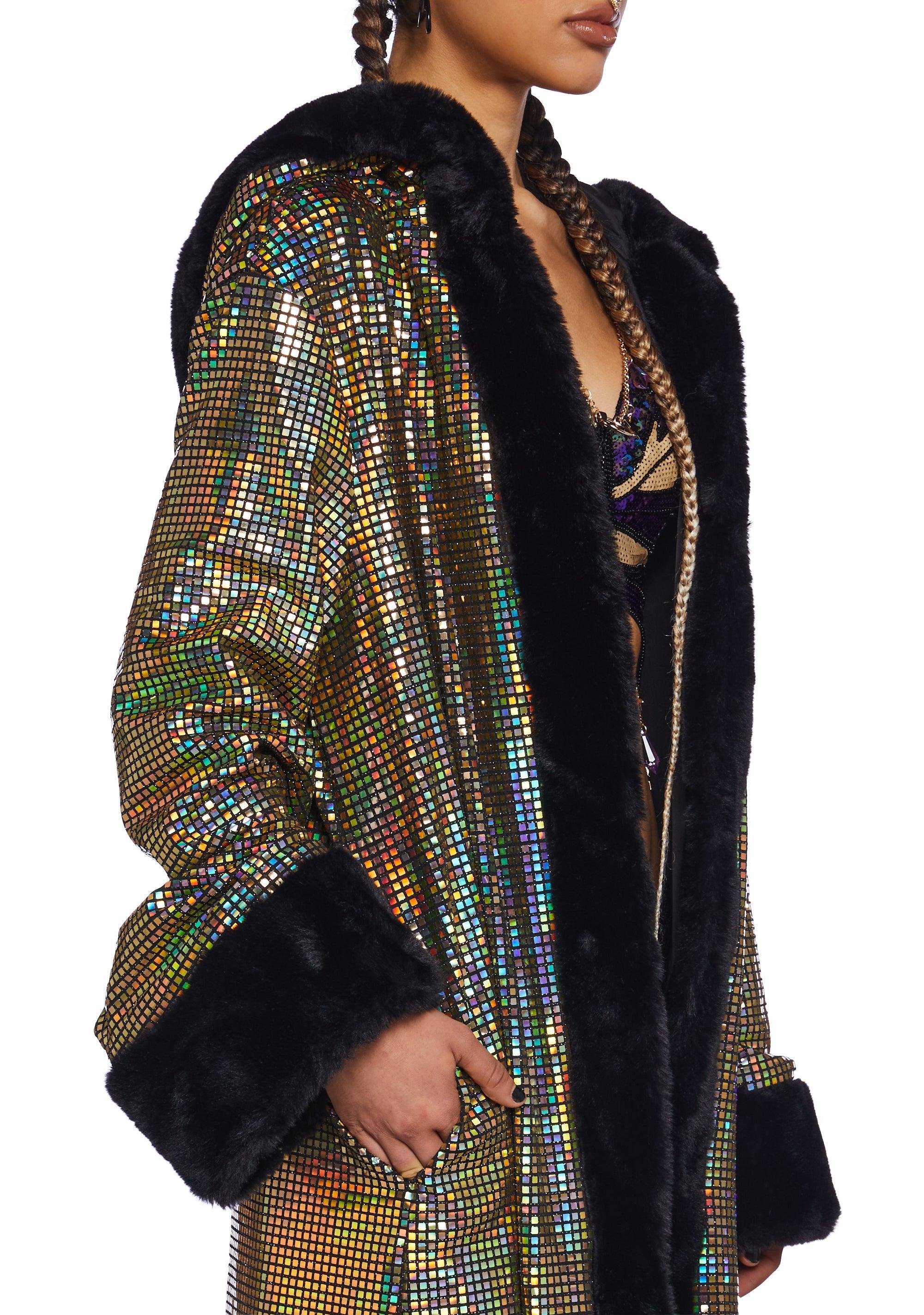 Gold Disco Fusion Hooded Duster Male Product Image