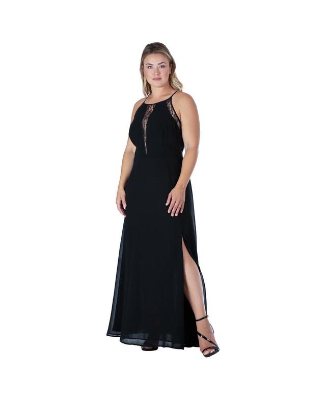 Womens Plus Size Lace Detailed Sleeveless Maxi Dress Product Image