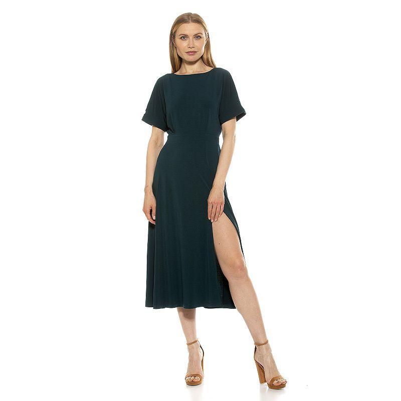 Womens ALEXIA ADMOR Lana Draped Bodice Midi Dress Product Image