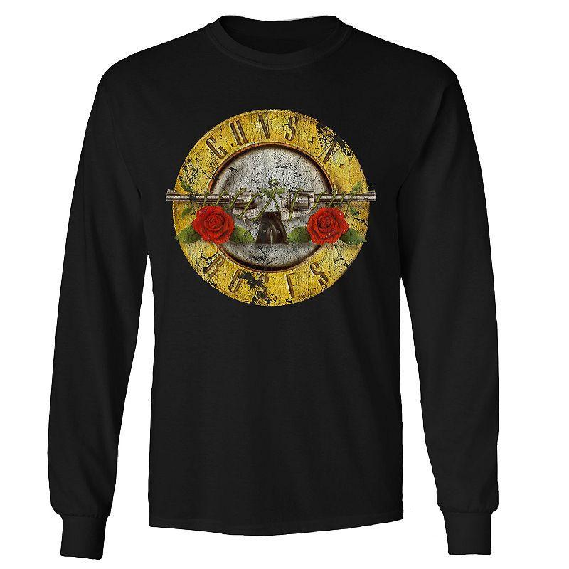 Mens Guns n Roses Bullet Distress Long Sleeve Tee Product Image