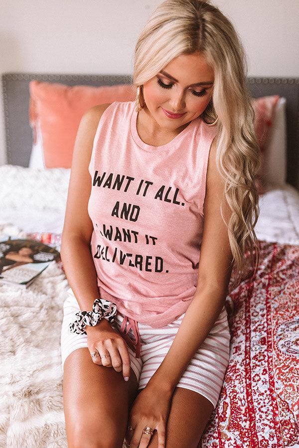 I Want It All Shift Tank in Pink Product Image