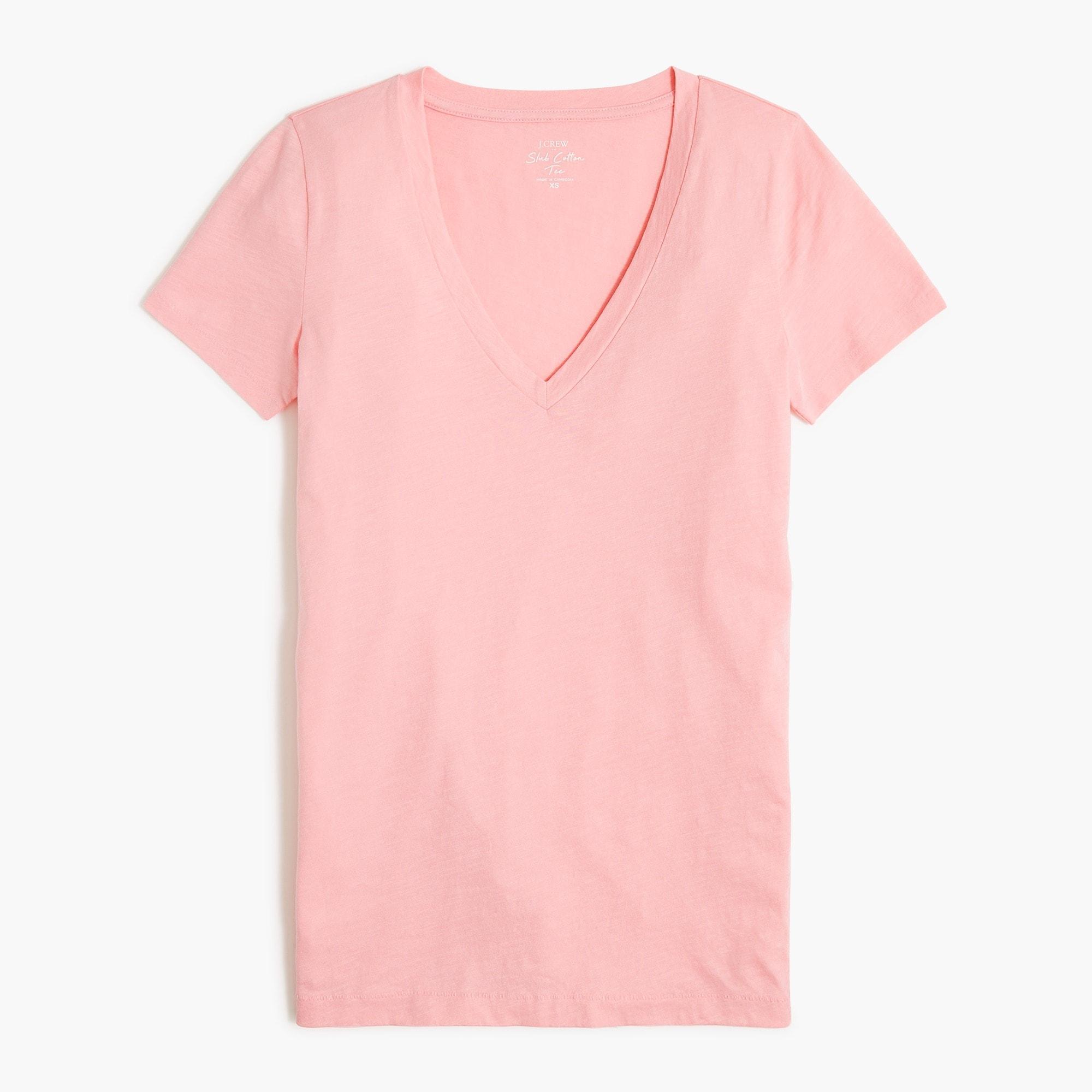 Vintage slub cotton V-neck tee Product Image