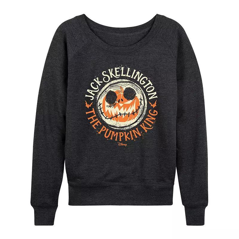 Disneys Nightmare Before Christmas Jack Womens The Pumpkin King Pullover Heather Grey Product Image