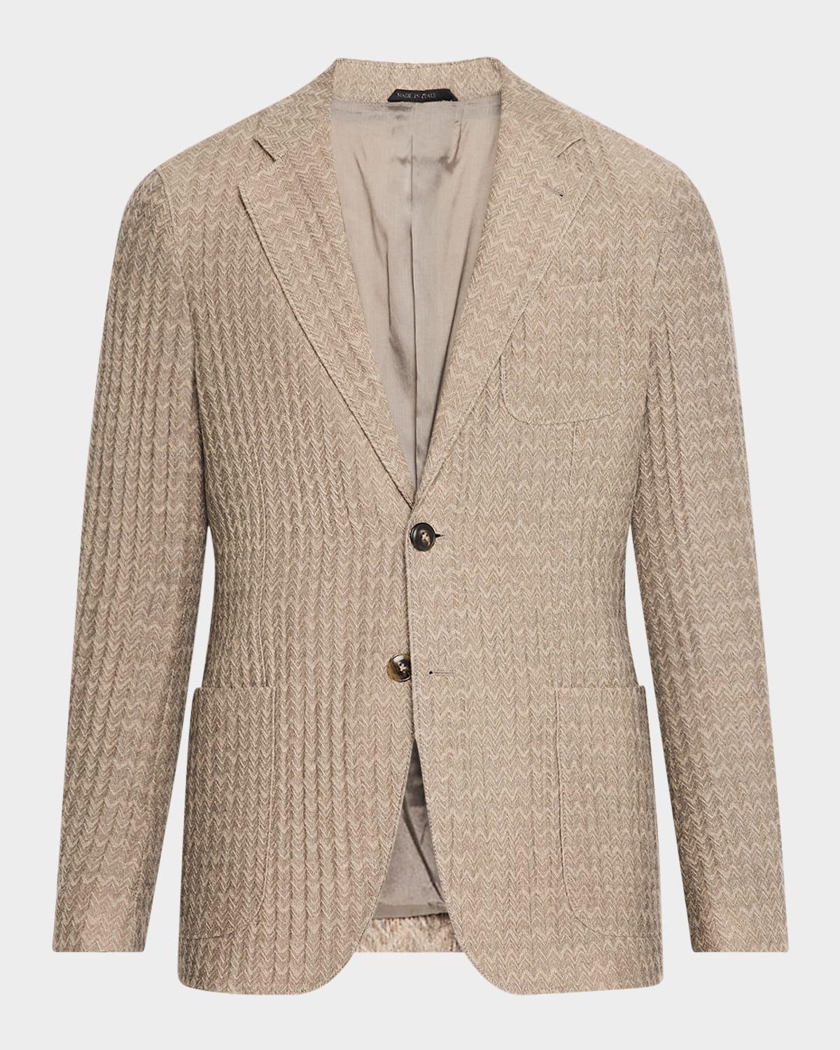 Mens Cashmere-Silk Deconstructed Chevron Blazer product image