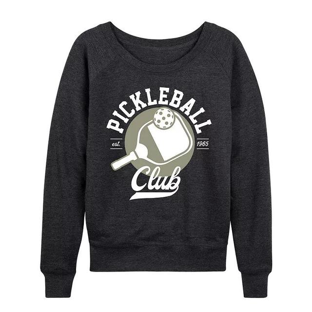 Womens Pickleball Club Lightweight French Terry Sweatshirt, Girls Grey Gray Product Image