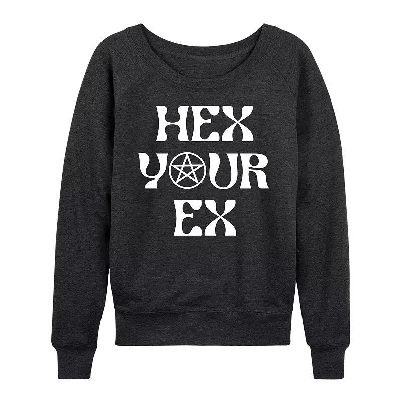 Womens Hex Your Ex Lightweight French Terry Sweatshirt Grey Blue Product Image