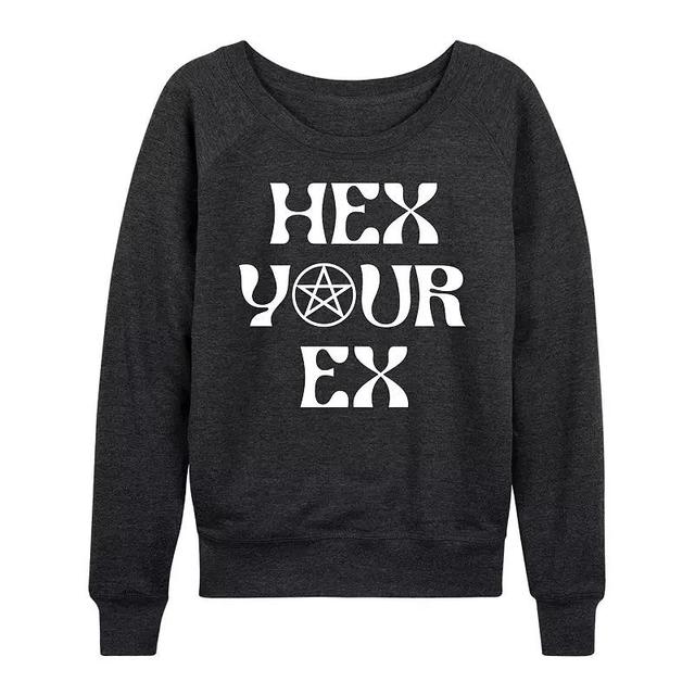 Womens Hex Your Ex Lightweight French Terry Sweatshirt Grey Blue Product Image