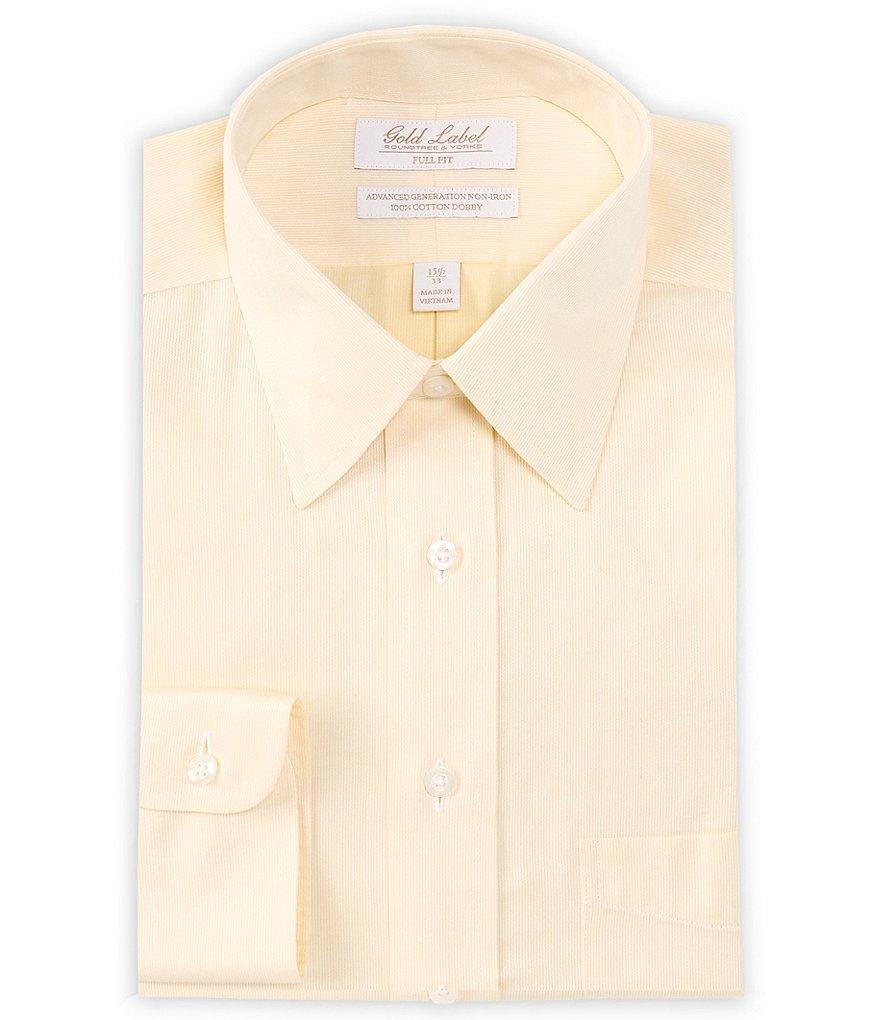 Gold Label Roundtree & Yorke Full-Fit Non-Iron Point Collar Solid Dobby Dress Shirt Product Image