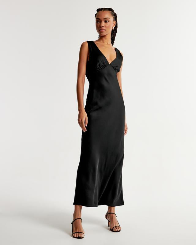 Plunge Cowl Back Maxi Dress Product Image