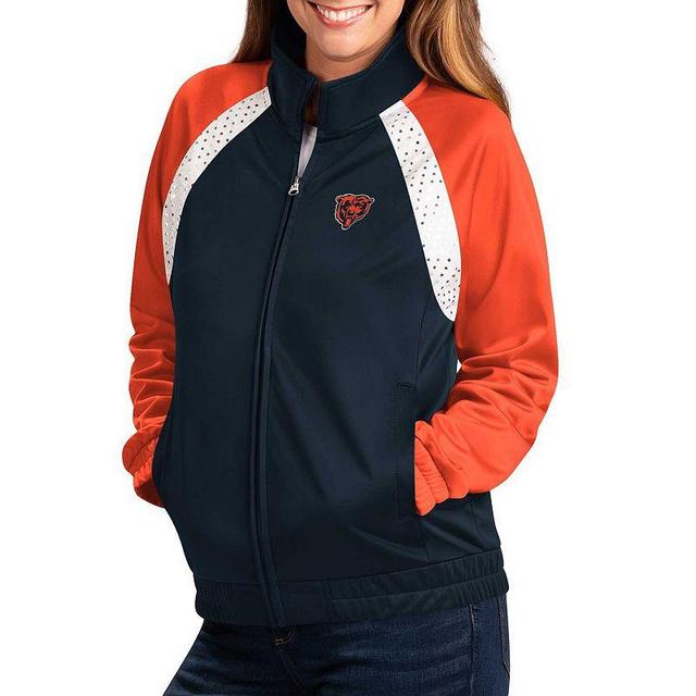 Womens G-III 4Her by Carl Banks /Orange Chicago Bears Confetti Raglan Full-Zip Track Jacket Blue Product Image