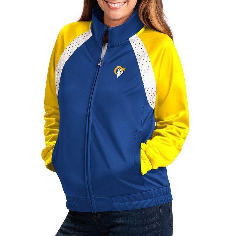 Women's G-III 4Her by Carl Banks Royal/Gold Los Angeles Rams Confetti Raglan Full-Zip Track Jacket Product Image