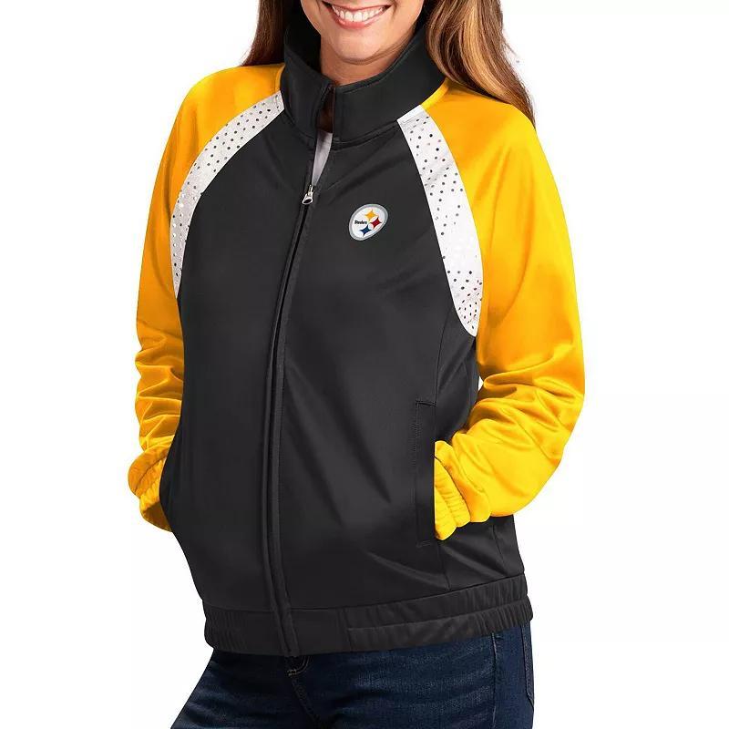 Womens G-III 4Her by Carl Banks /Gold Pittsburgh Steelers Confetti Raglan Full-Zip Track Jacket Product Image