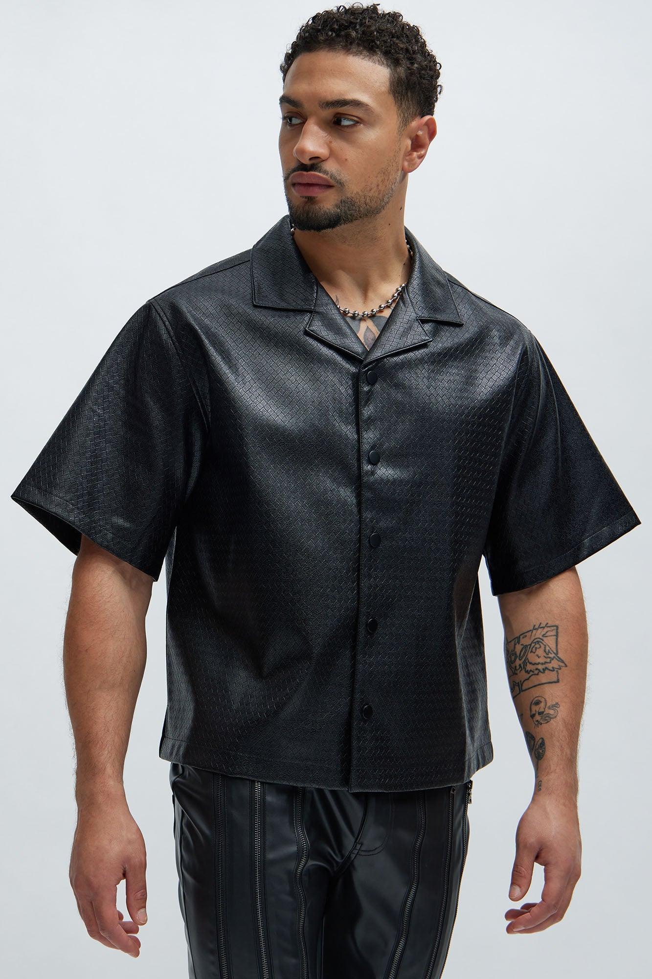 Prospect Faux Leather Shirt - Black Product Image