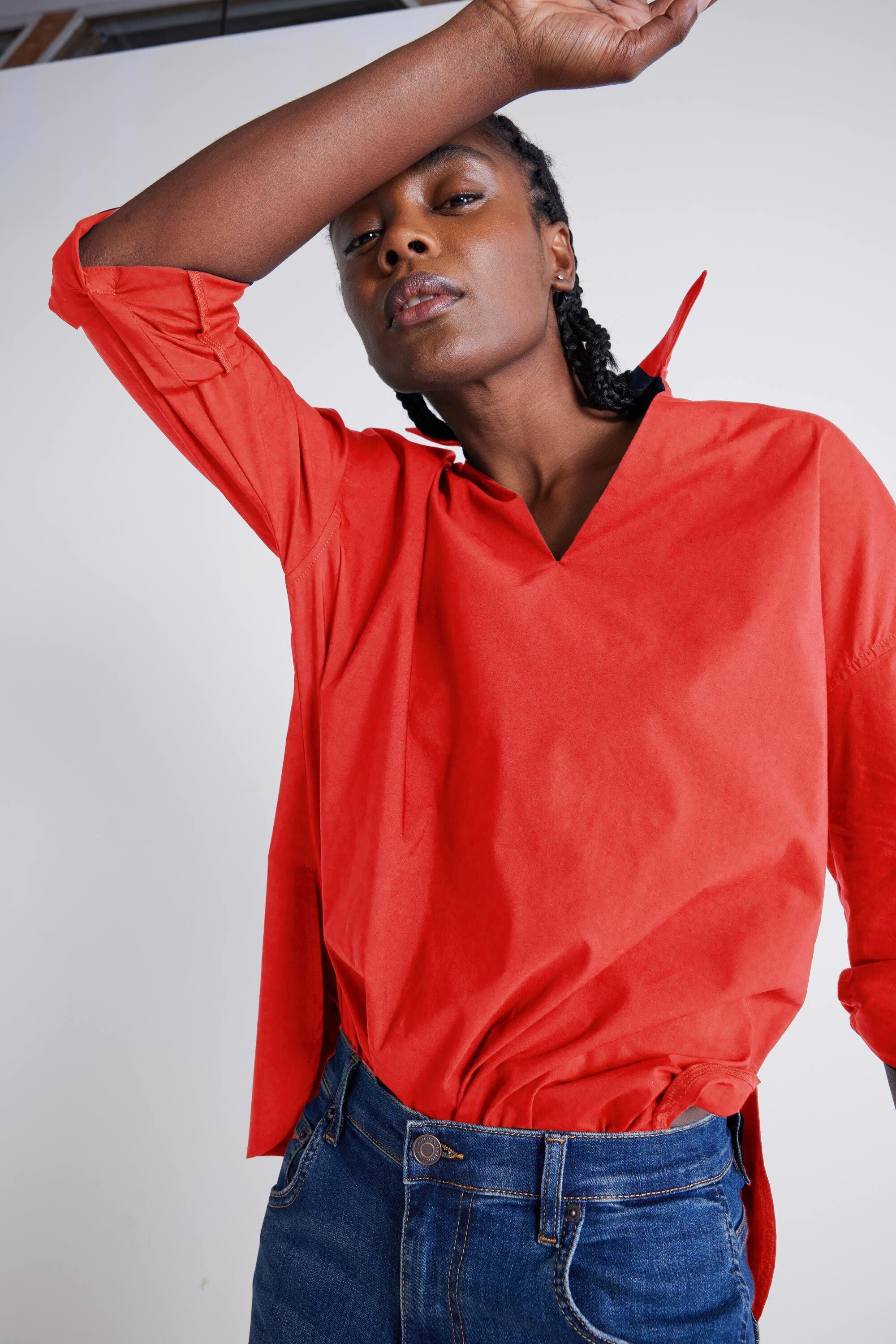 The Popover Poplin Blouse Product Image