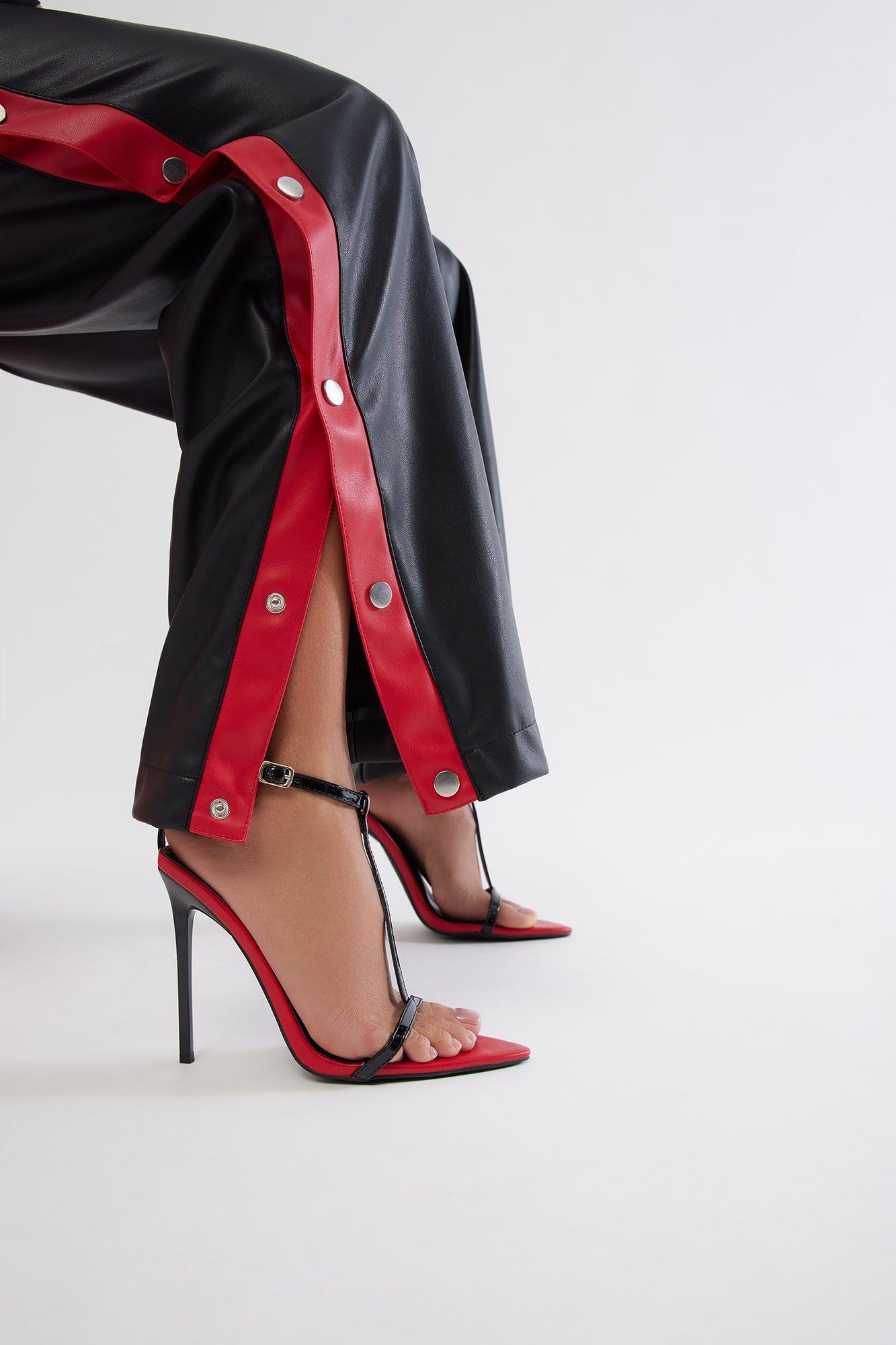 Vera Stiletto Heels - Black/Red Product Image