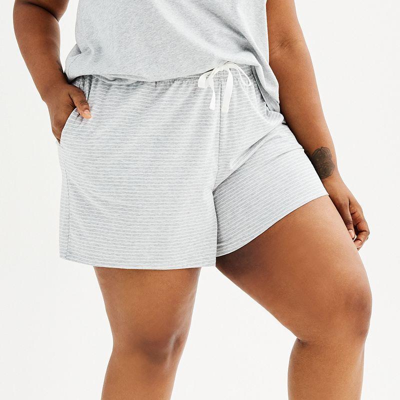 Plus Size Sonoma Goods For Life Cotton Modal Sleep Short, Womens Medium Cumulus Grey Product Image