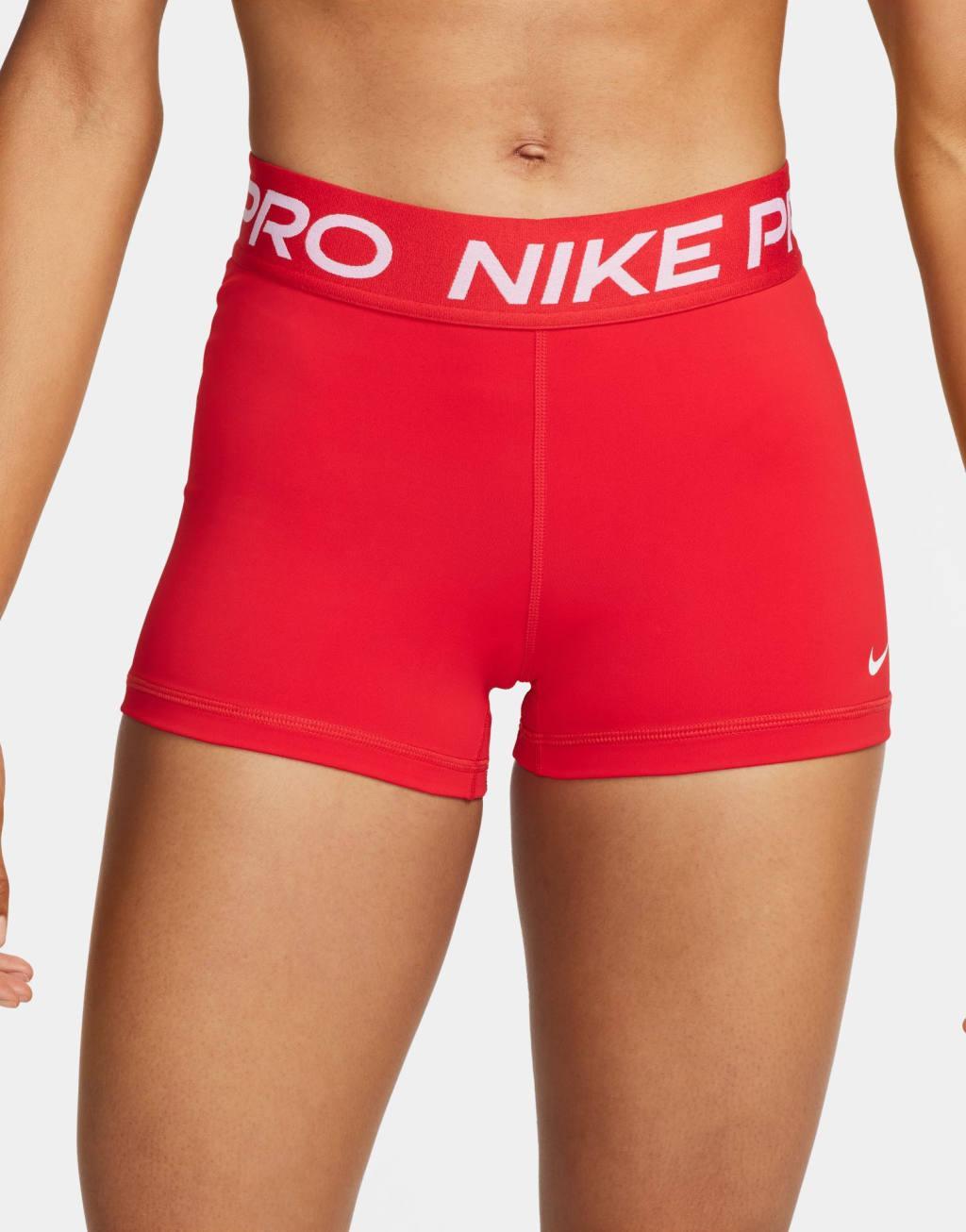 Nike Pro Training Dri-Fit 3 inch shorts in red   product image