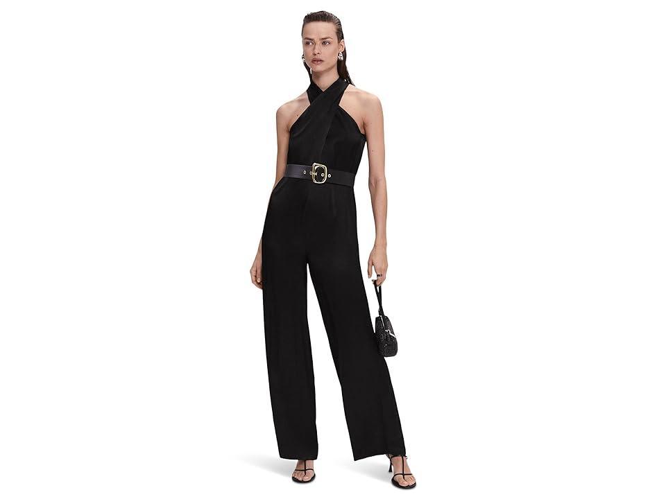 MANGO Wide Leg Satin Jumpsuit Product Image