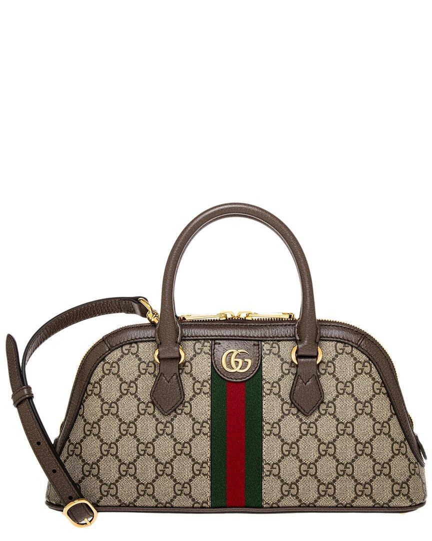 GUCCI Ophidia Monogrammed Top Handle Bag In Beige Product Image