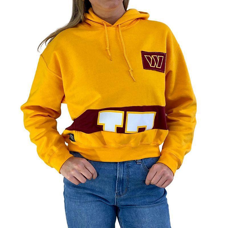 Womens Refried Apparel Gold Washington Commanders Cropped Pullover Hoodie Product Image