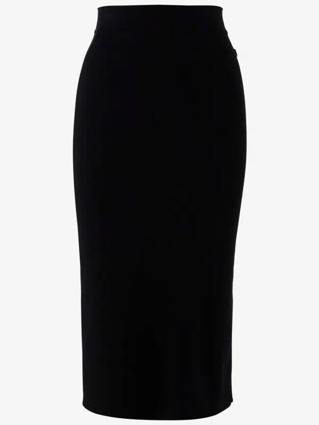 DOLCE & GABBANA Viscose Blend Longuette Skirt In Black product image