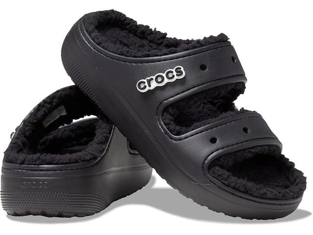 Crocs Classic Cozzzy Sandal Black) Shoes Product Image