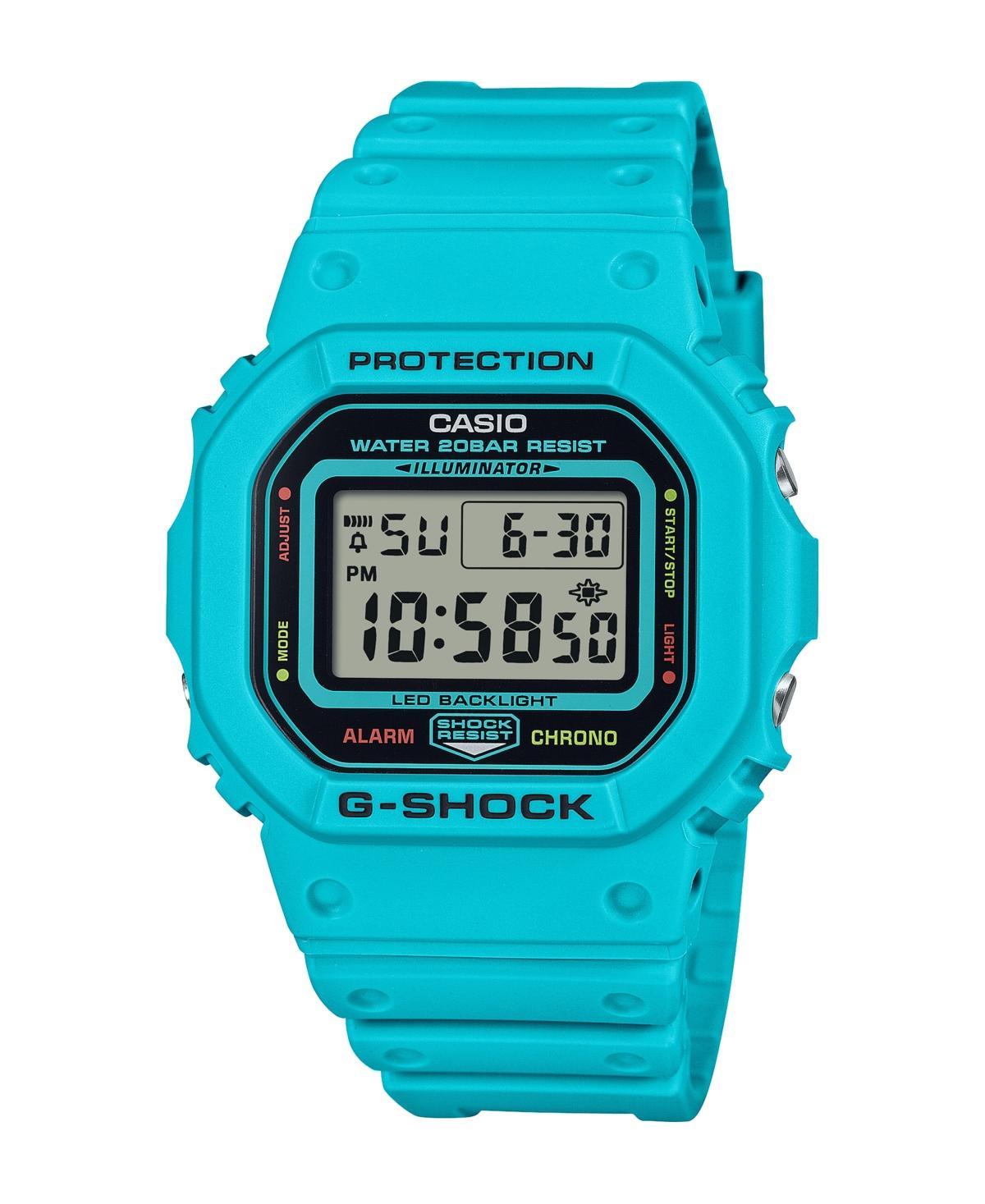 G-Shock Mens Digital Bright Blue Resin Strap Watch Product Image