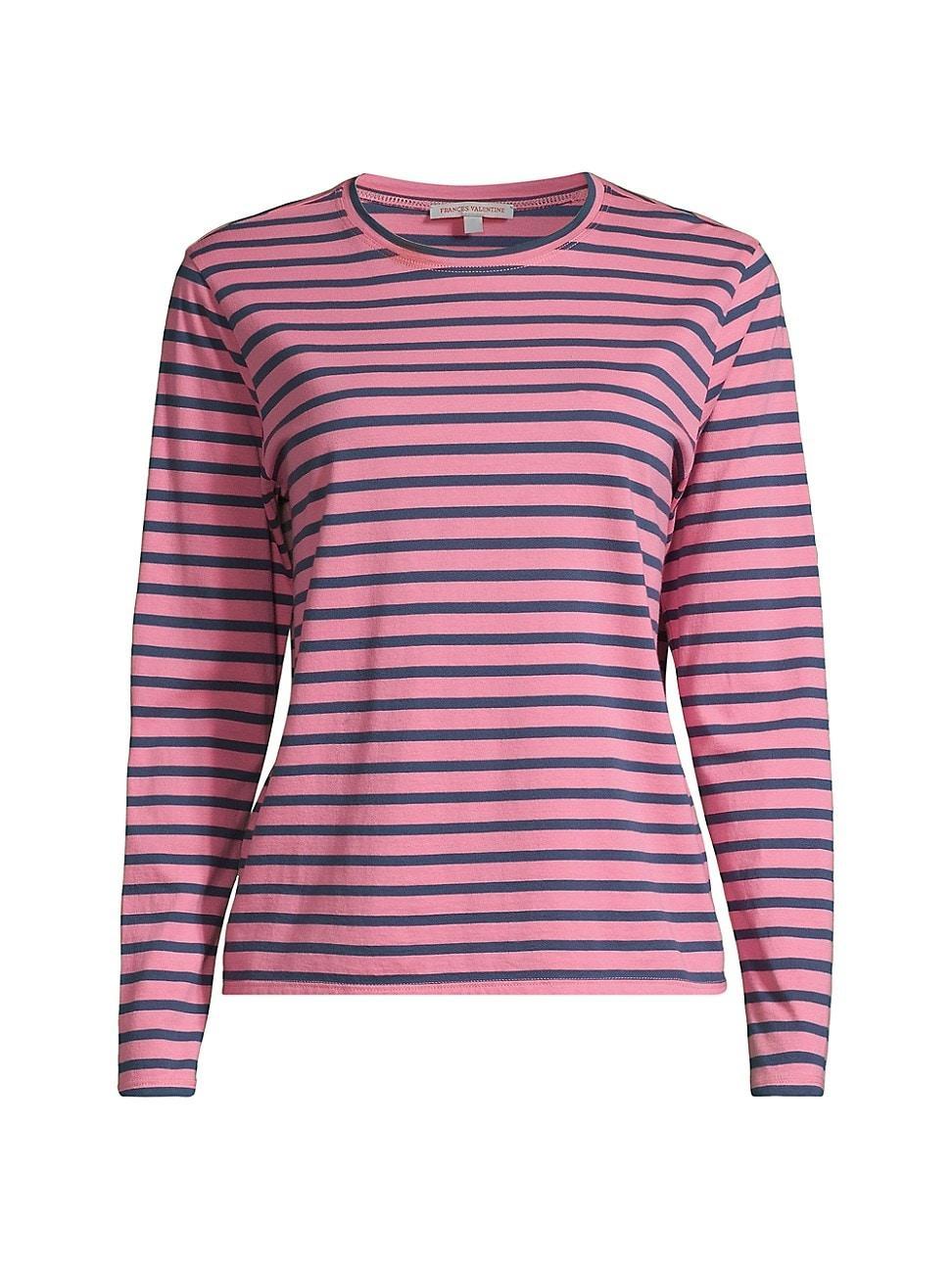 Womens Striped Cotton Long-Sleeve T-Shirt Product Image