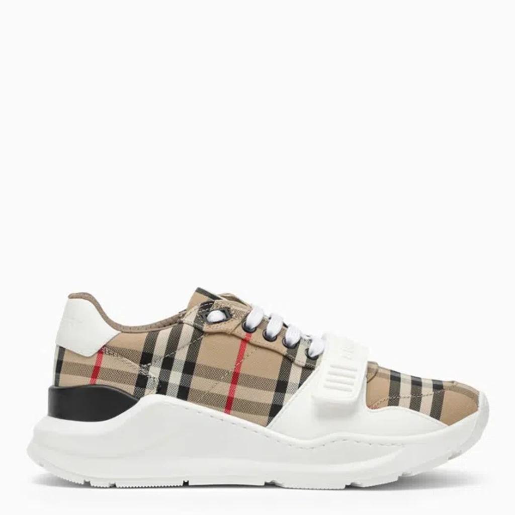 BURBERRY Check Pattern Sneaker In Neutrals Product Image